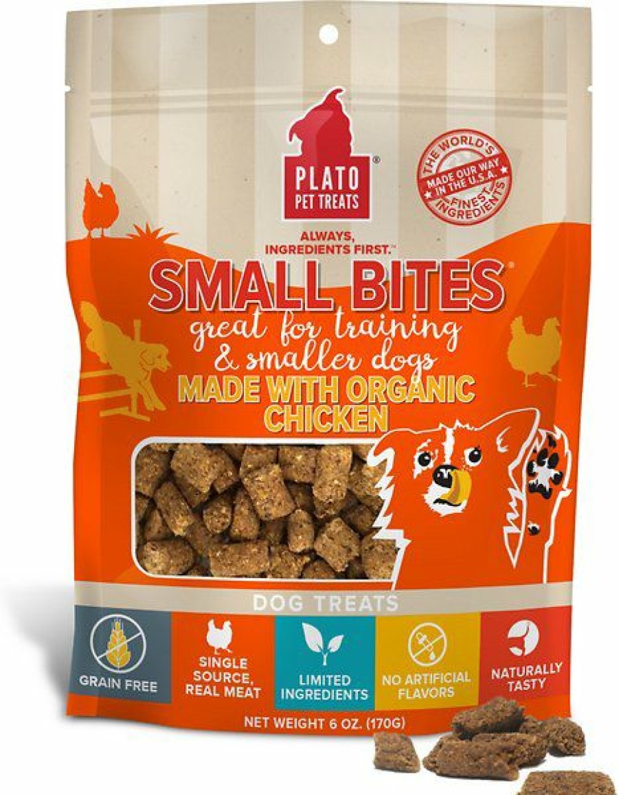 Soft & Chewy Treats * | Plato Small Bites Organic Chicken Grain-Free Dog Treats Sale