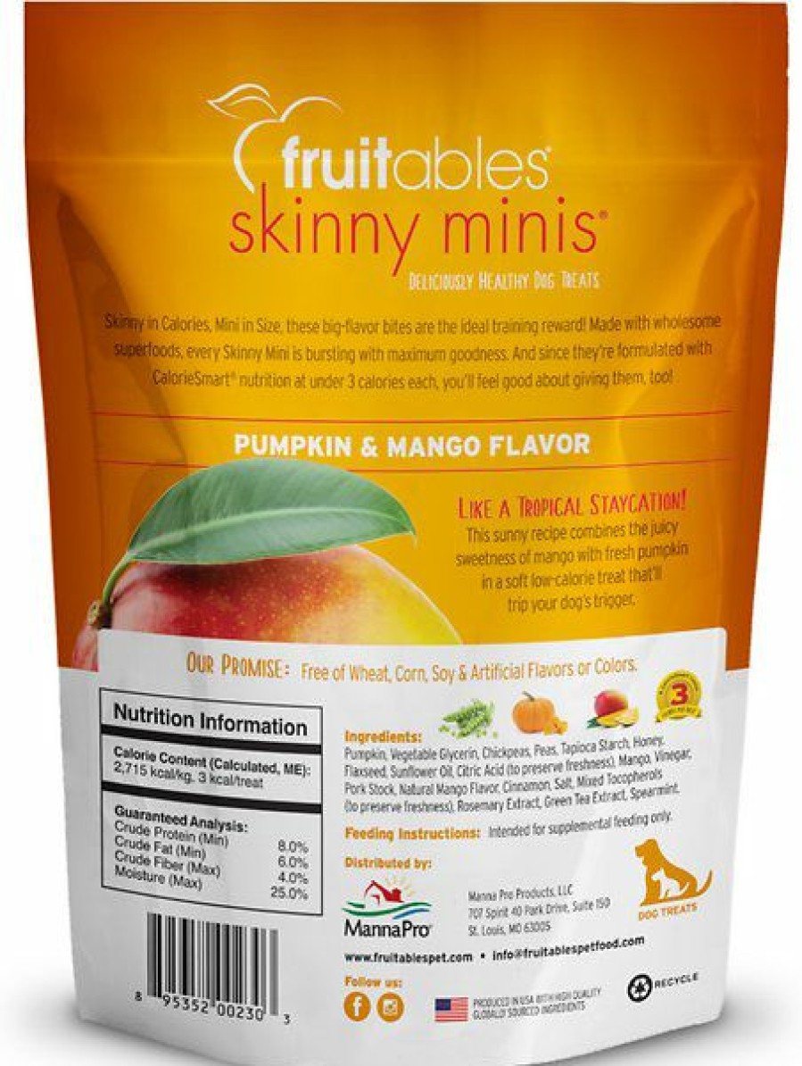 Soft & Chewy Treats * | Fruitables Skinny Minis Pumpkin & Mango Flavor Soft & Chewy Dog Treats, 5-Oz Bag Discount