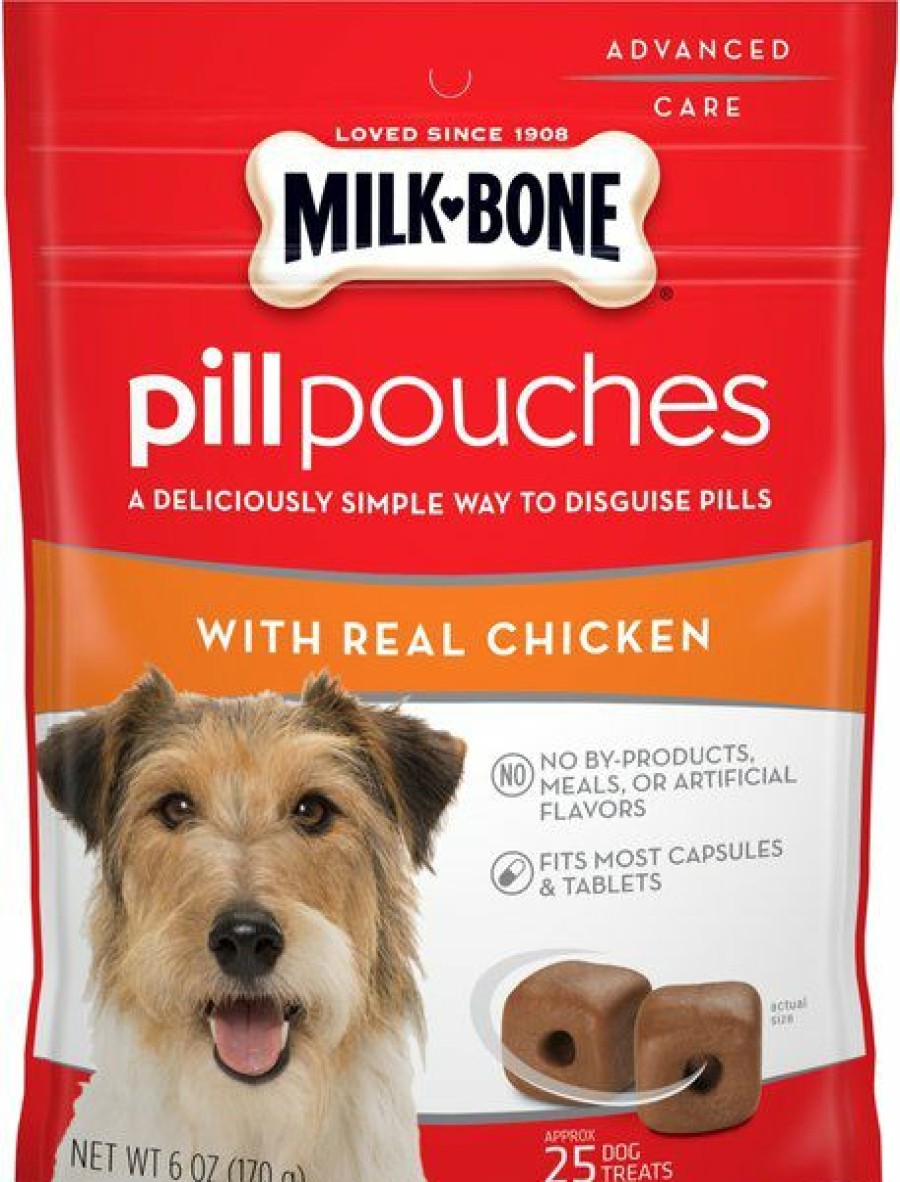 Soft & Chewy Treats * | Milk-Bone Pill Pouches With Real Chicken Dog Treats Online