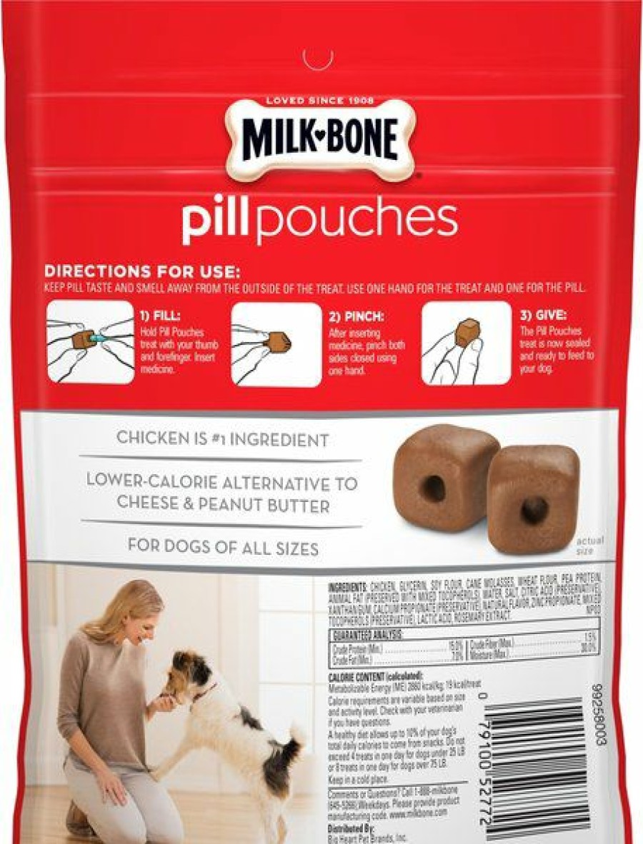 Soft & Chewy Treats * | Milk-Bone Pill Pouches With Real Chicken Dog Treats Online