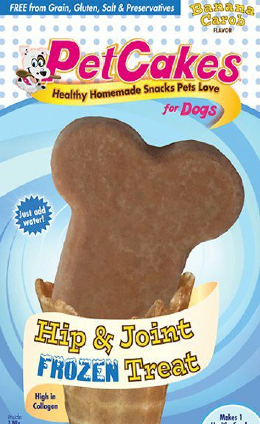 Soft & Chewy Treats * | Petcakes Yumyum Bones Banana Carob Flavor Hip & Joint Frozen Yogurt Mix With Bone Shaped Pan Dog Treats, 4-Oz Bag, Color Varies Discount