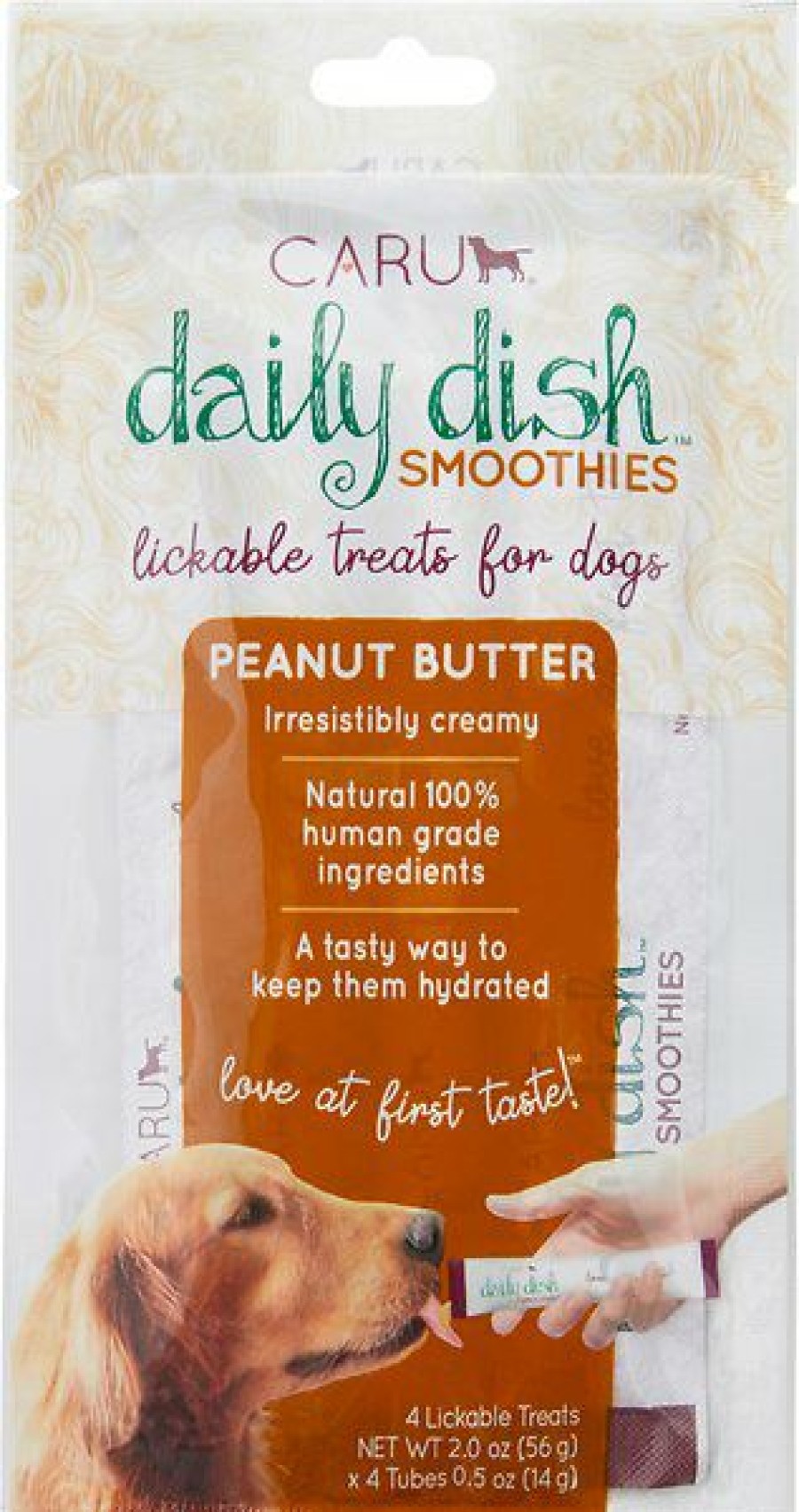 Soft & Chewy Treats * | Caru Daily Dish Smoothies Peanut Butter Flavored Lickable Dog Treats, 0.5-Oz Tube, 4 Count Online