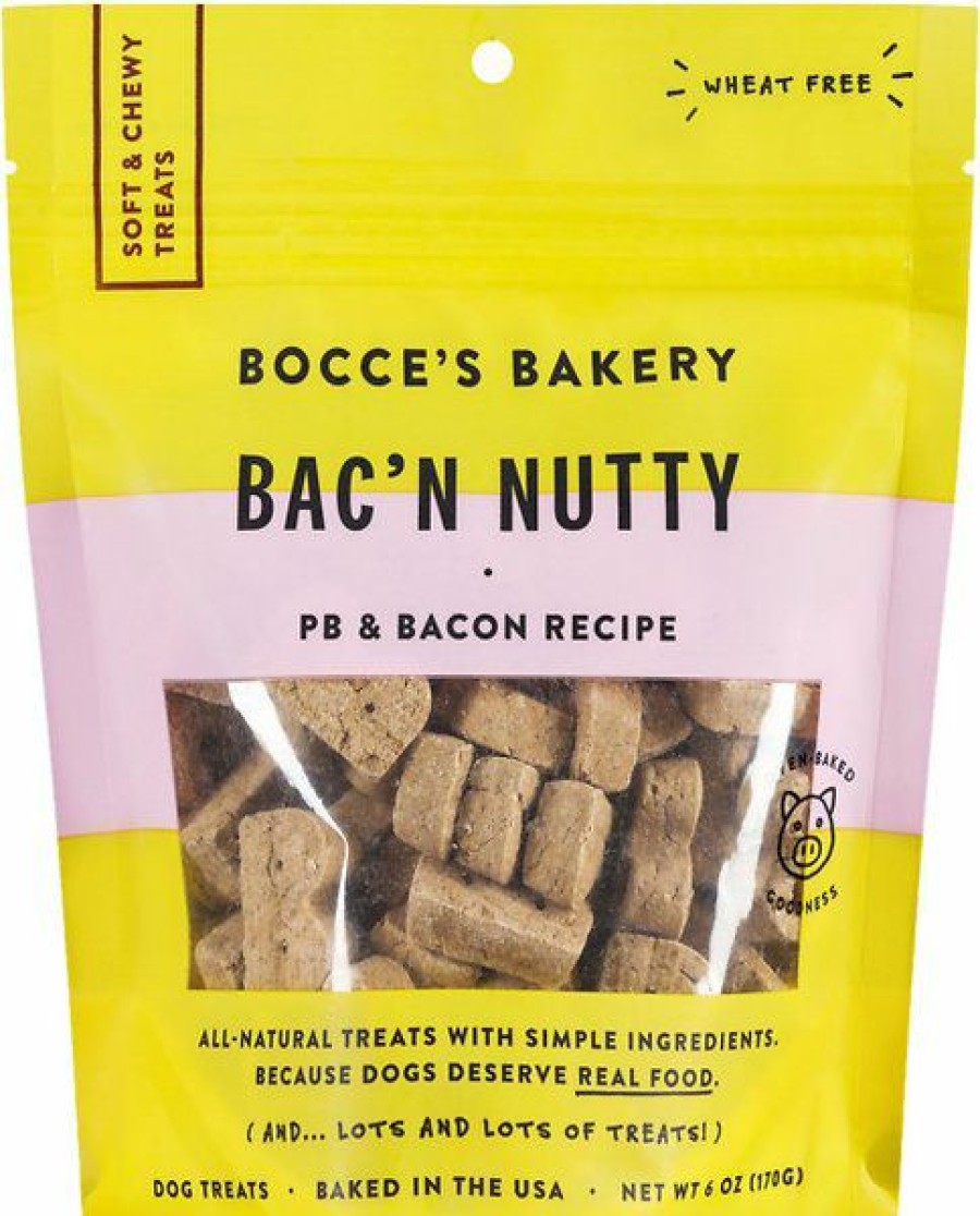 Soft & Chewy Treats * | Bocce'S Bakery Bac'N Nutty Pb & Bacon Recipe Soft & Chewy Dog Treats, 6-Oz Bag Clearance