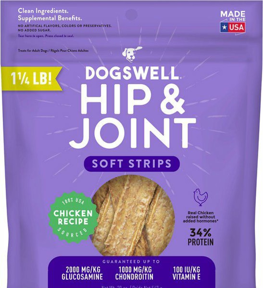 Soft & Chewy Treats * | Dogswell Soft Strips Hip & Joint Chicken Recipe Grain-Free Dog Treats Discount