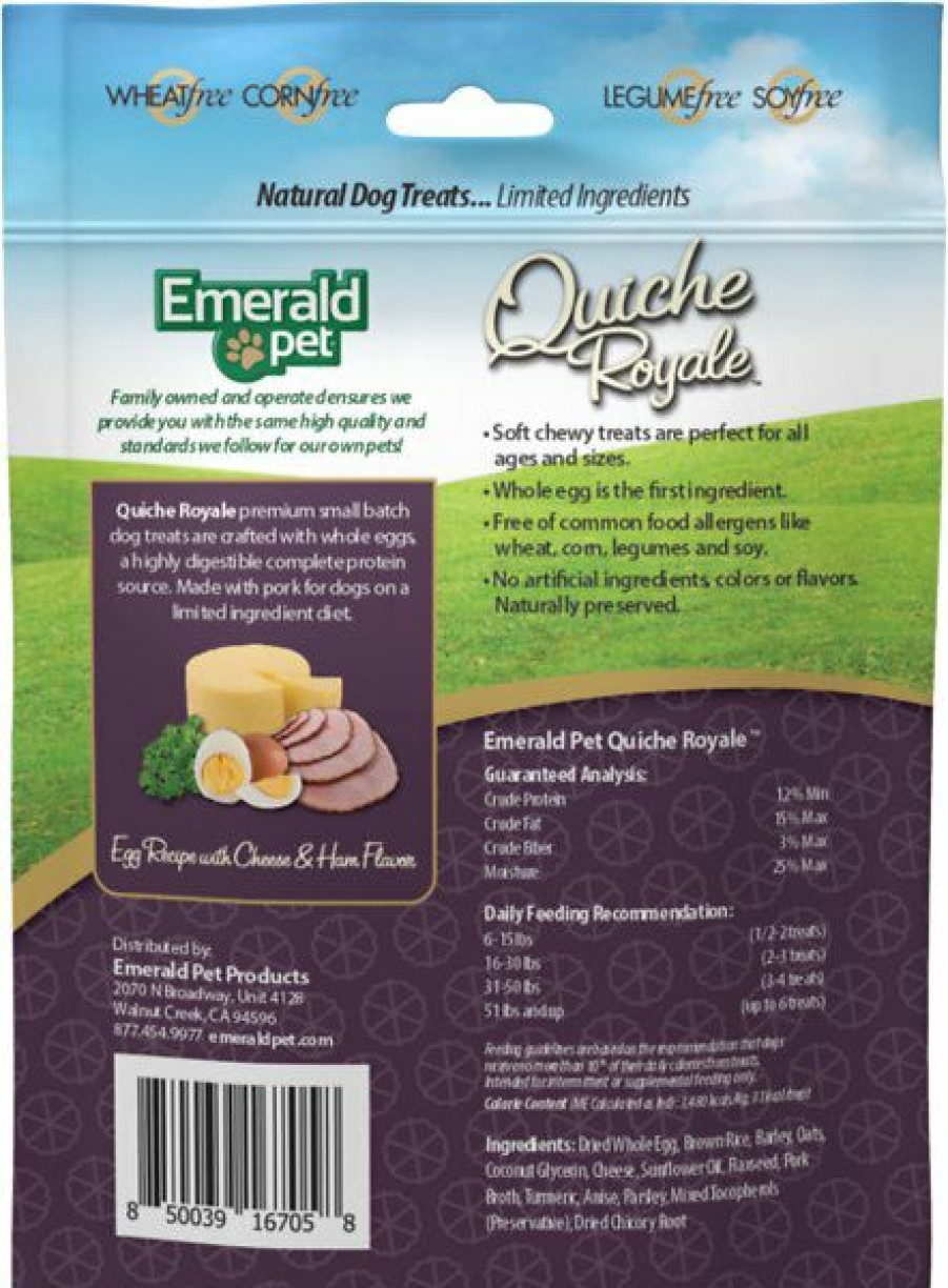 Soft & Chewy Treats * | Emerald Pet Quiche Royale Egg Recipe With Cheese & Ham Chewy Dog Treats, 6-Oz Bag Online