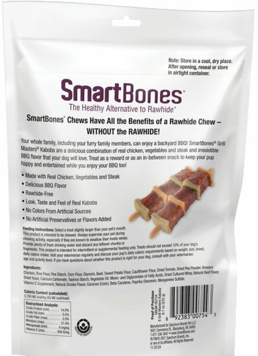 Soft & Chewy Treats * | Smartbones Grill Masters Kabobz Chicken & Vegetables Dog Treats, 8 Count Outlet