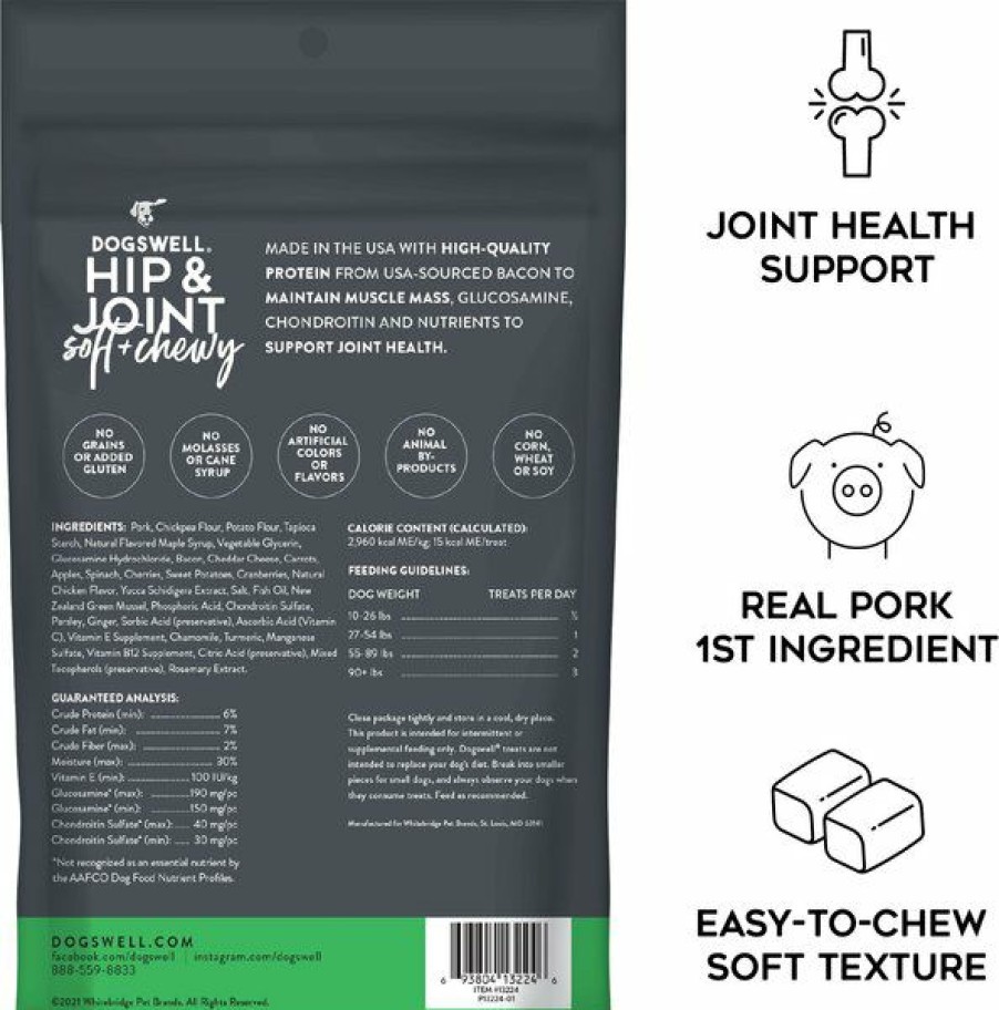 Soft & Chewy Treats * | Dogswell Hip & Joint Bacon Soft & Chewy Dog Treats, 14-Oz Bag Outlet