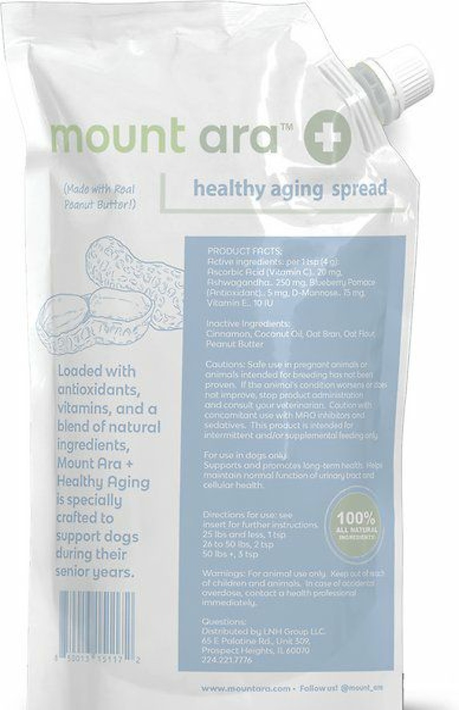 Soft & Chewy Treats * | Mount Ara Healthy Aging Peanut Butter With Ashwaghanda Dog Treats, 8-Oz Sale