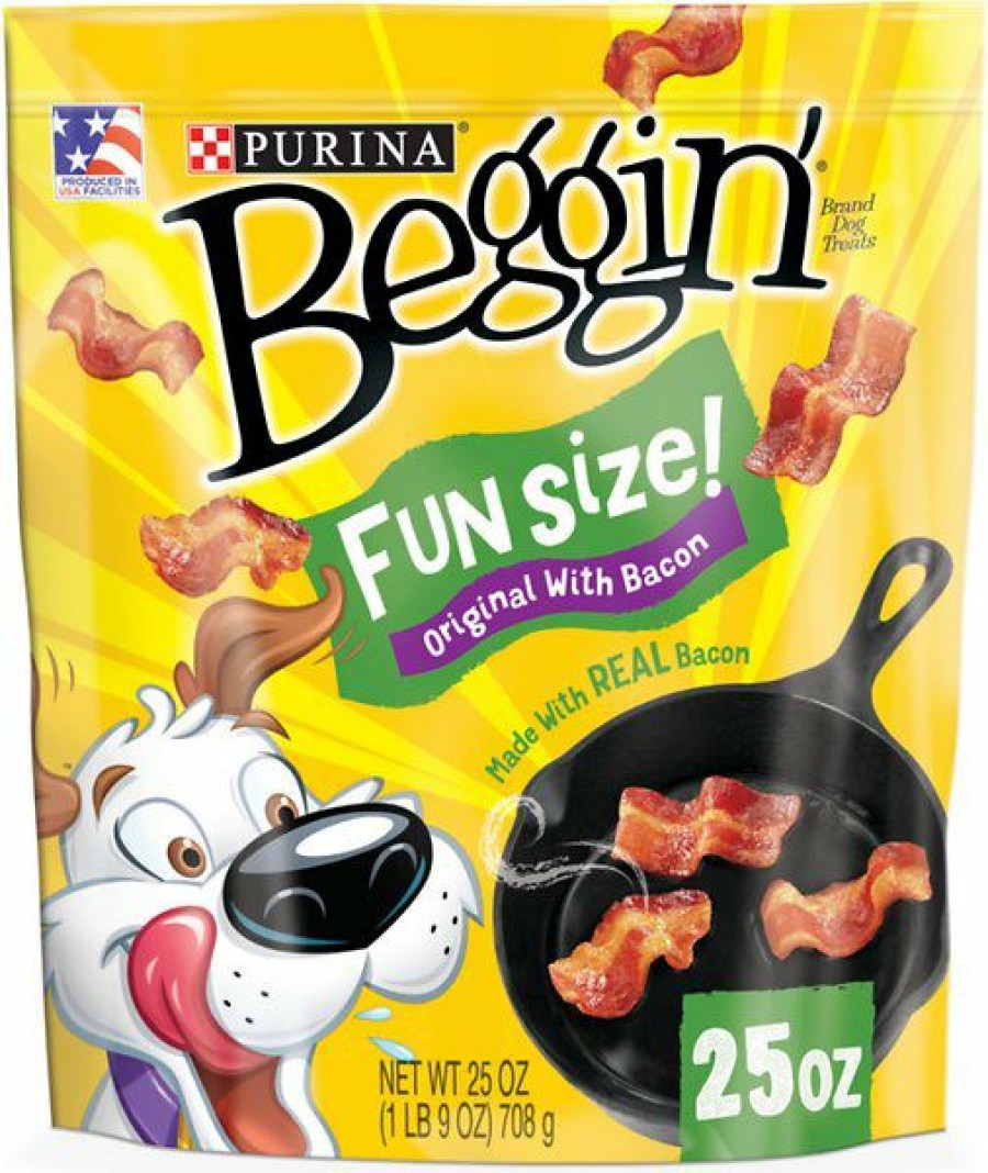 Soft & Chewy Treats * | Beggin' Real Meat Fun Size Bacon Flavor Small Dog Treats, 25-Oz Bag Discount