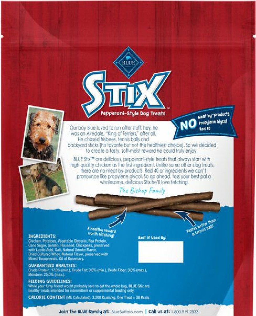 Soft & Chewy Treats * | Blue Buffalo Blue Stix Chicken Recipe Pepperoni-Style Dog Treats Outlet