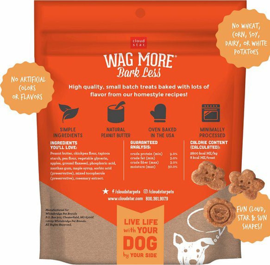 Soft & Chewy Treats * | Cloud Star Wag More Bark Less Soft Chews With Peanut Butter & Apples Grain-Free Dog Treats, 5-Oz Bag Discount