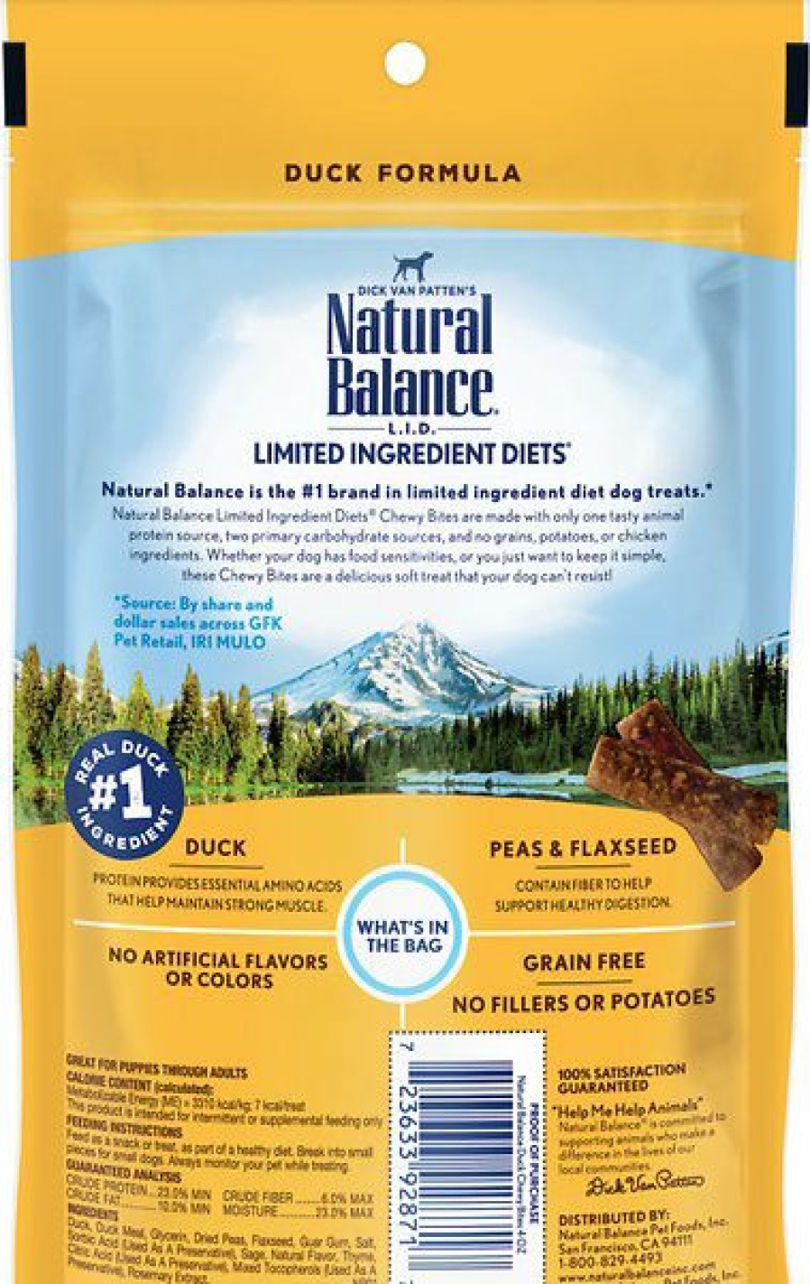 Soft & Chewy Treats * | Natural Balance L.I.D. Limited Ingredient Diets Chewy Bites Duck Formula Grain-Free Dog Treats, 4-Oz Bag Discount