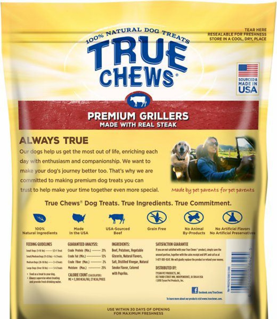 Soft & Chewy Treats * | True Chews Premium Grillers With Real Steak Grain-Free Dog Treats Outlet