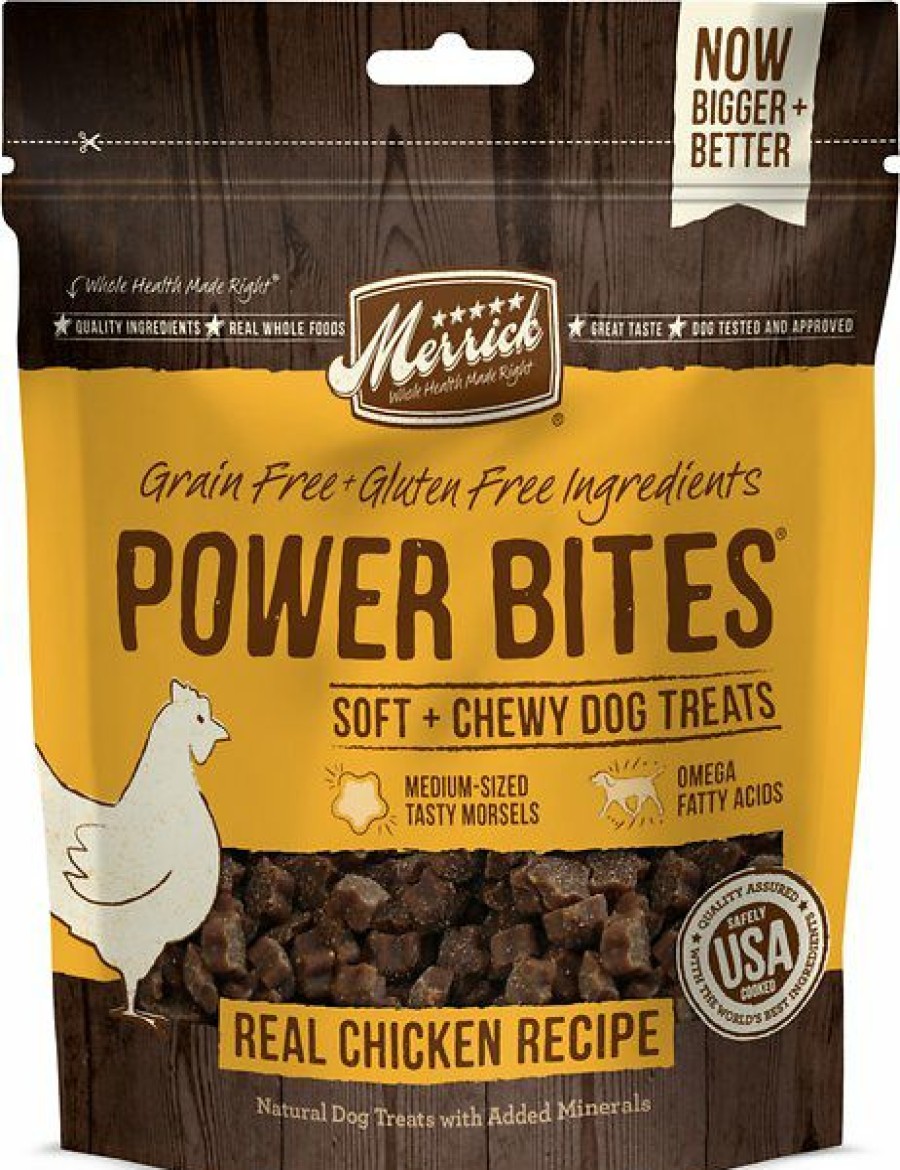 Soft & Chewy Treats * | Merrick Power Bites Real Chicken Recipe Grain-Free Soft & Chewy Dog Treats, 6-Oz Bag Outlet