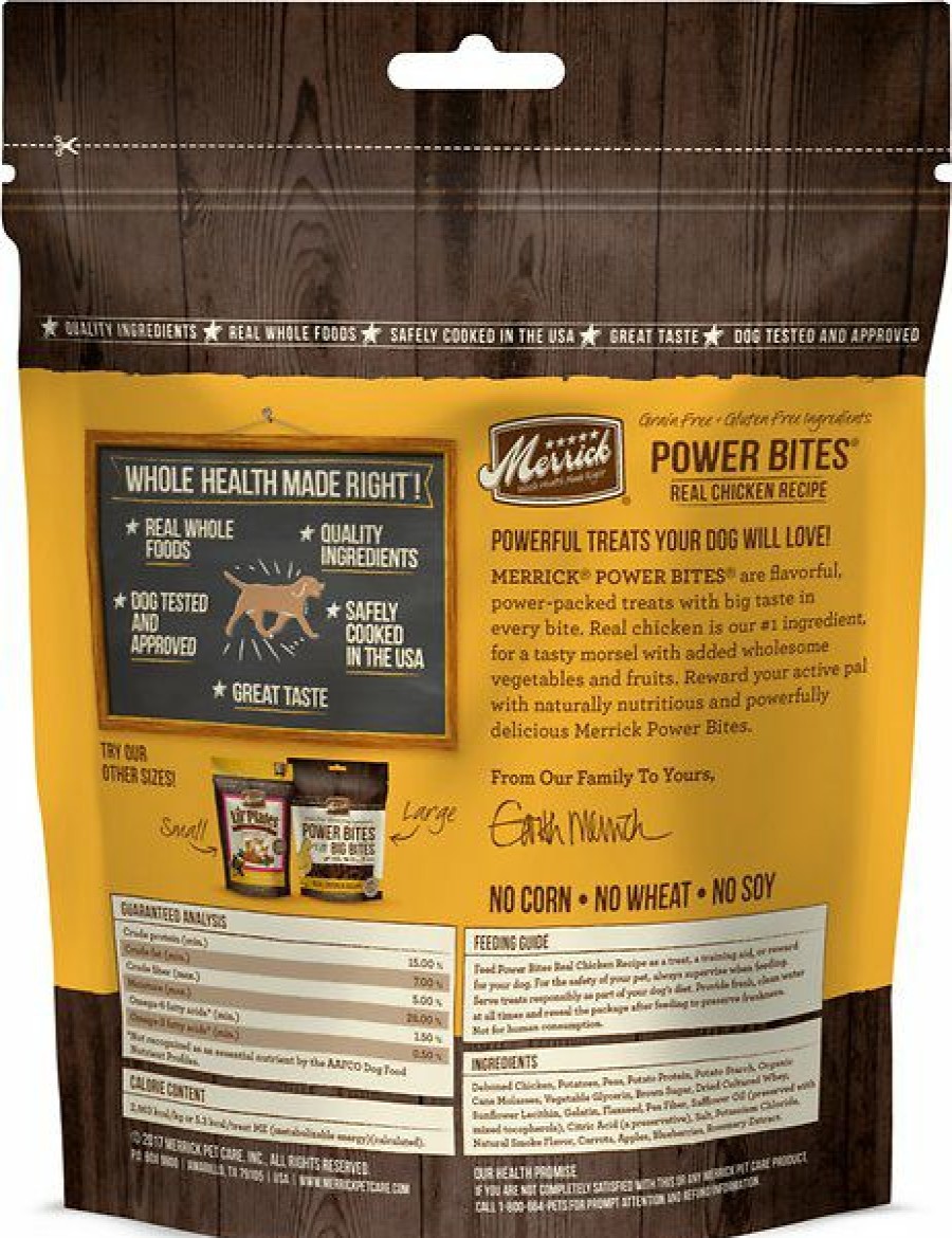 Soft & Chewy Treats * | Merrick Power Bites Real Chicken Recipe Grain-Free Soft & Chewy Dog Treats, 6-Oz Bag Outlet