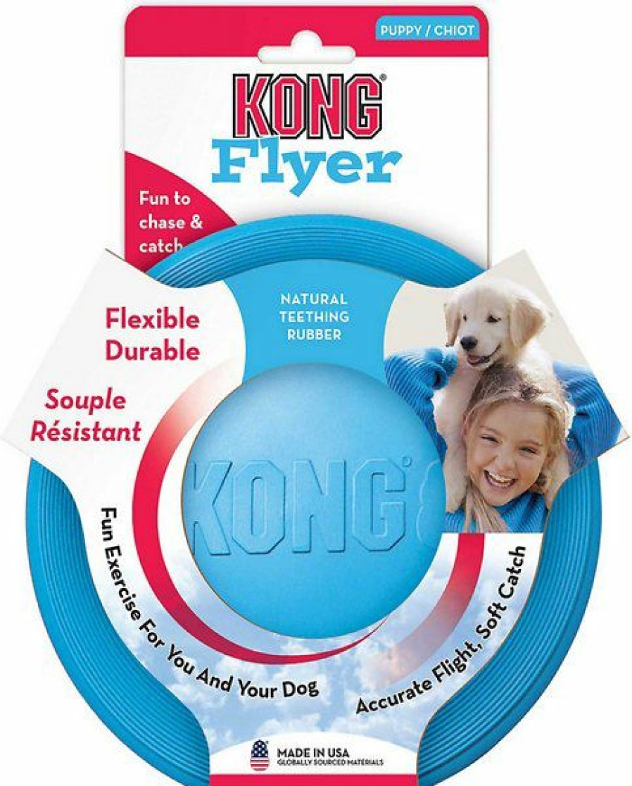 Soft & Chewy Treats * | Bundle: Kong Puppy Flyer Dog Toy, Color Varies + Wellness Soft Puppy Bites Lamb & Salmon Recipe Grain-Free Dog Treats, 3-Oz Pouch Discount