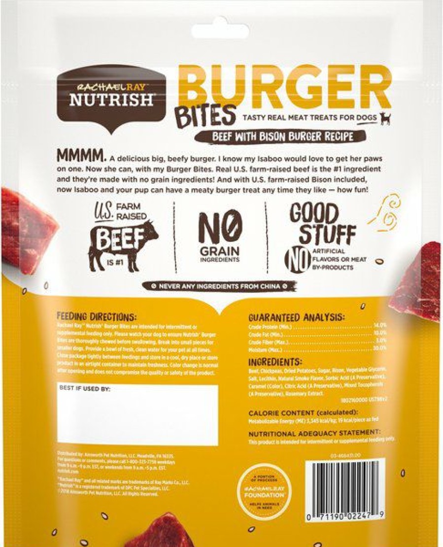 Soft & Chewy Treats * | Rachael Ray Nutrish Burger Bites, Beef Burger With Bison Grain-Free Dog Treats Discount