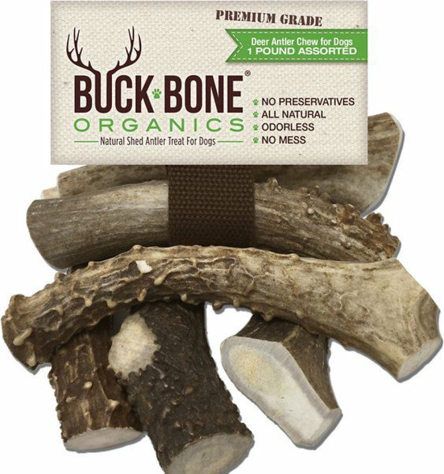 Bones & Natural Chews * | Buck Bone Organics Whole Deer Antlers Dog Chews, 1-Lb Bag Outlet