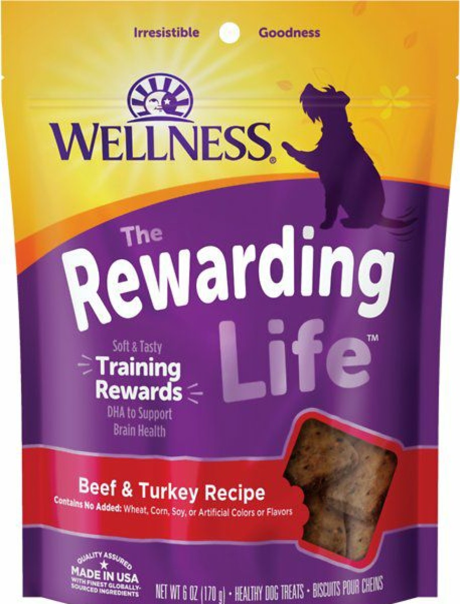 Soft & Chewy Treats * | Wellness Rewarding Life Beef & Turkey Grain-Free Soft & Chewy Dog Treats, 6-Oz Bag Outlet