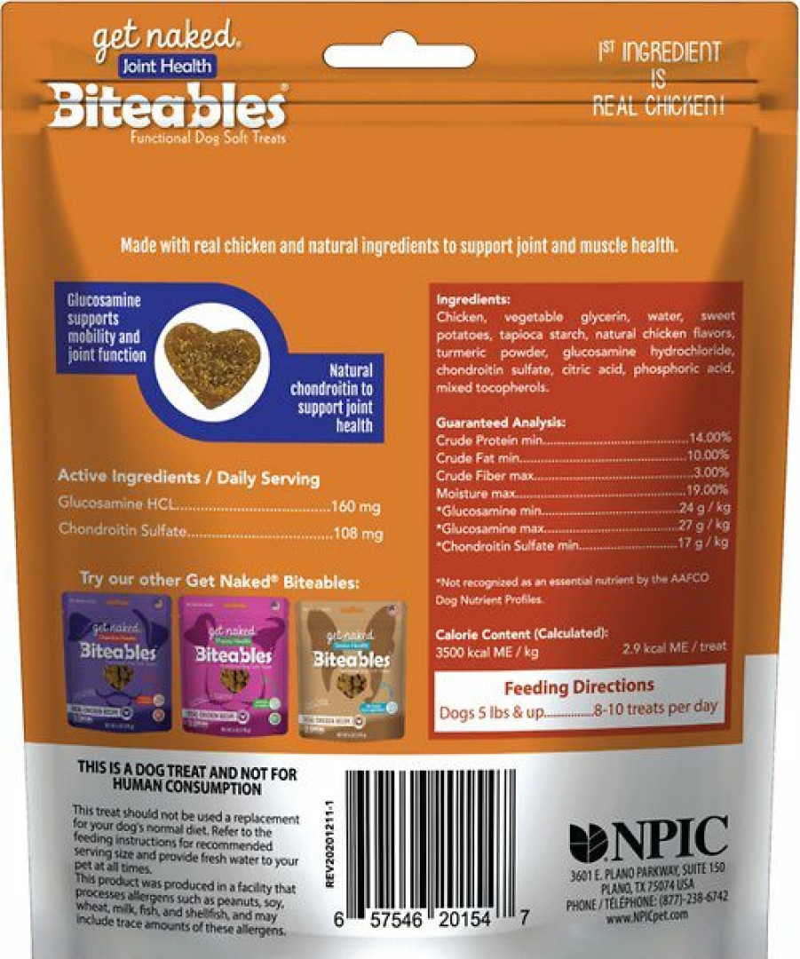 Soft & Chewy Treats * | Get Naked Biteables Functional Joint Health Real Chicken Recipe Dog Treats, 6-Oz Bag Discount