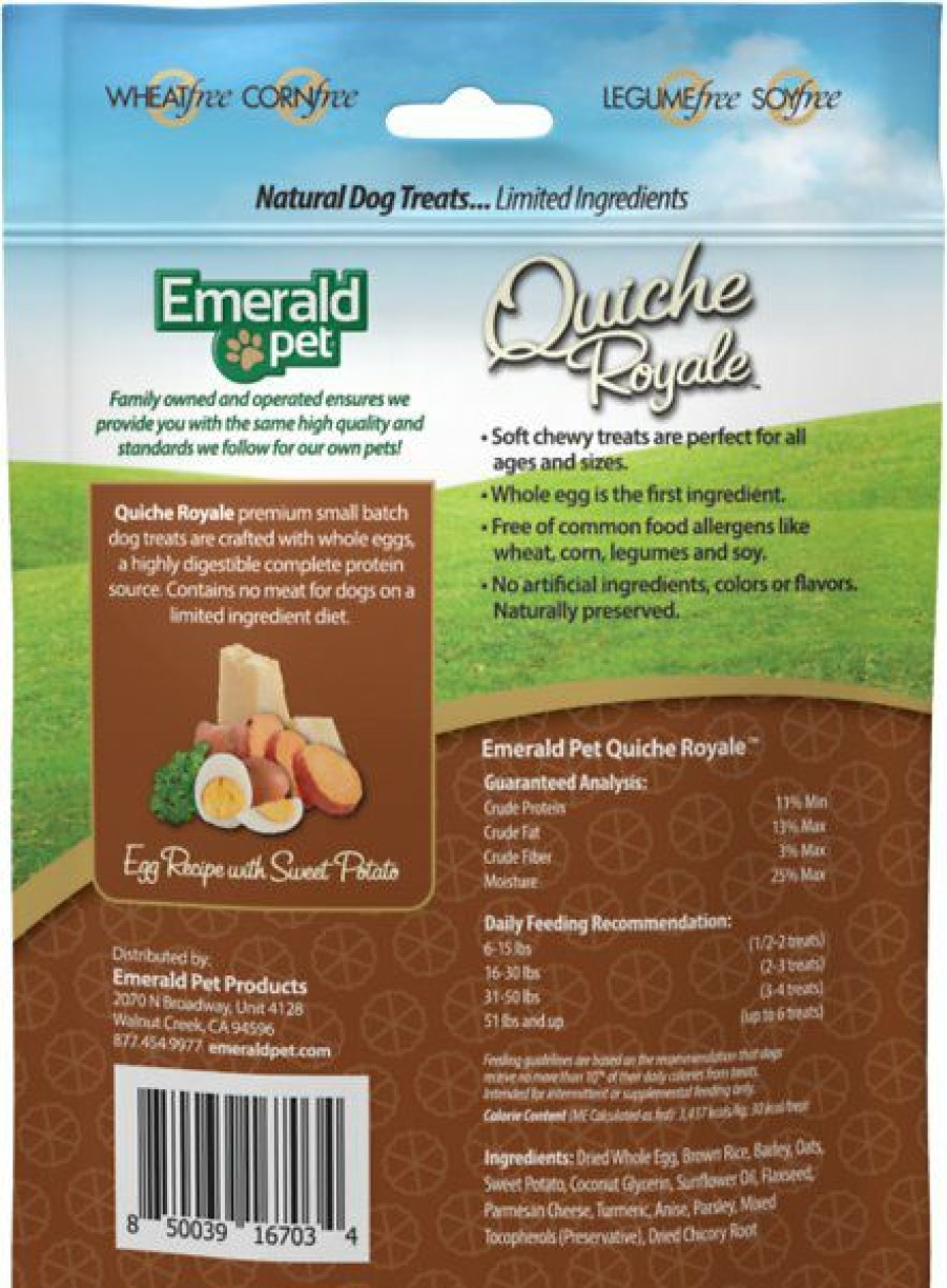 Soft & Chewy Treats * | Emerald Pet Quiche Royale Egg Recipe With Sweet Potato Chewy Dog Treats, 6-Oz Bag Discount