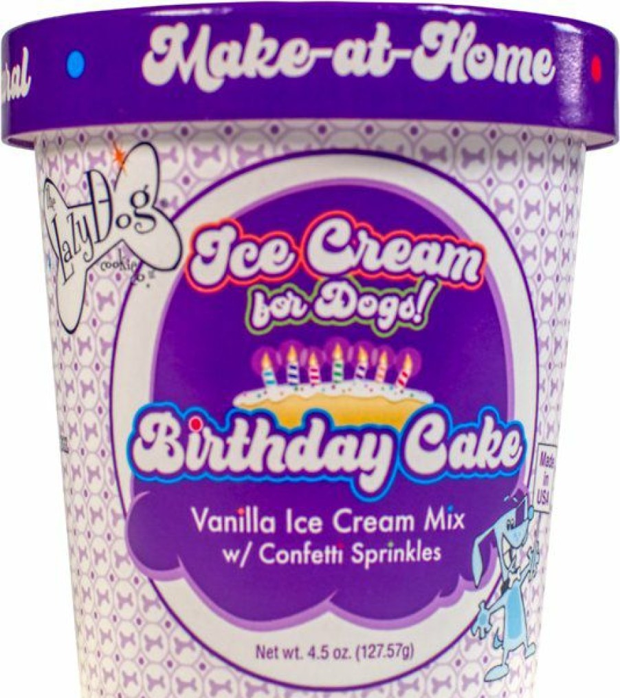 Soft & Chewy Treats * | The Lazy Dog Cookie Co. Make-At-Home Ice Cream Mix Birthday Cake Dog Treats, 4.5-Oz Bag Clearance