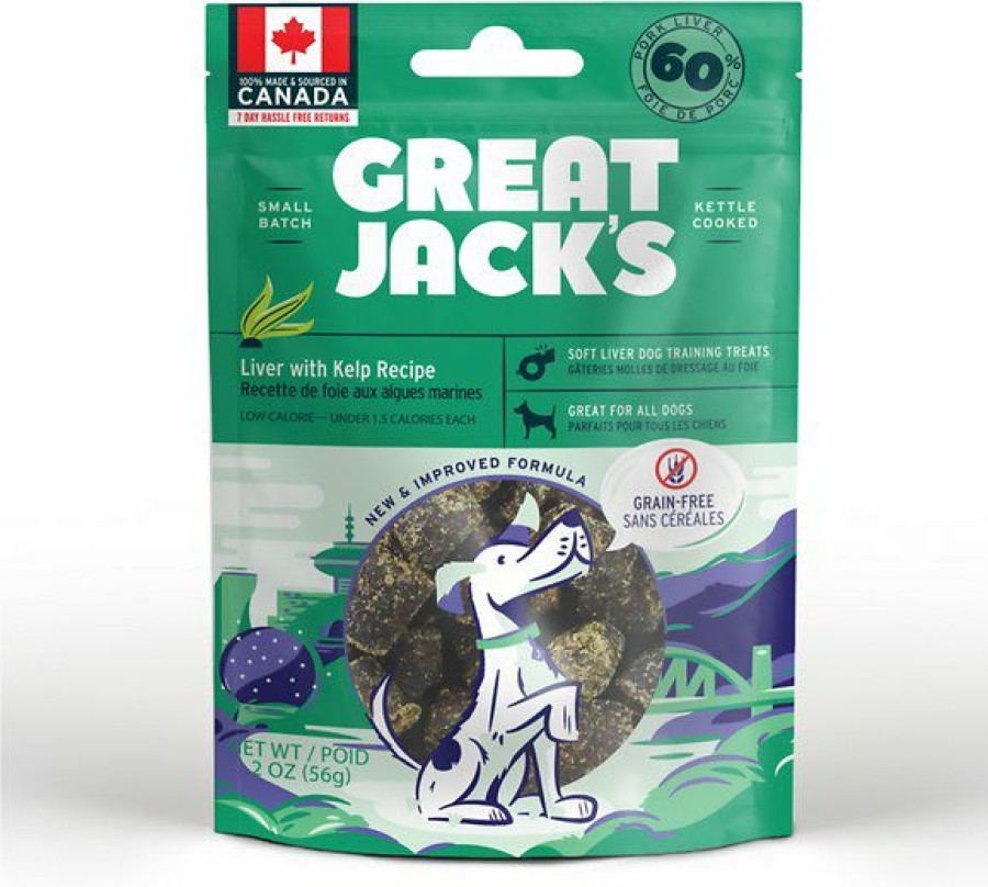 Soft & Chewy Treats * | Great Jack'S Big Bitz Liver & Kelp Recipe Grain-Free Dog Treats Clearance