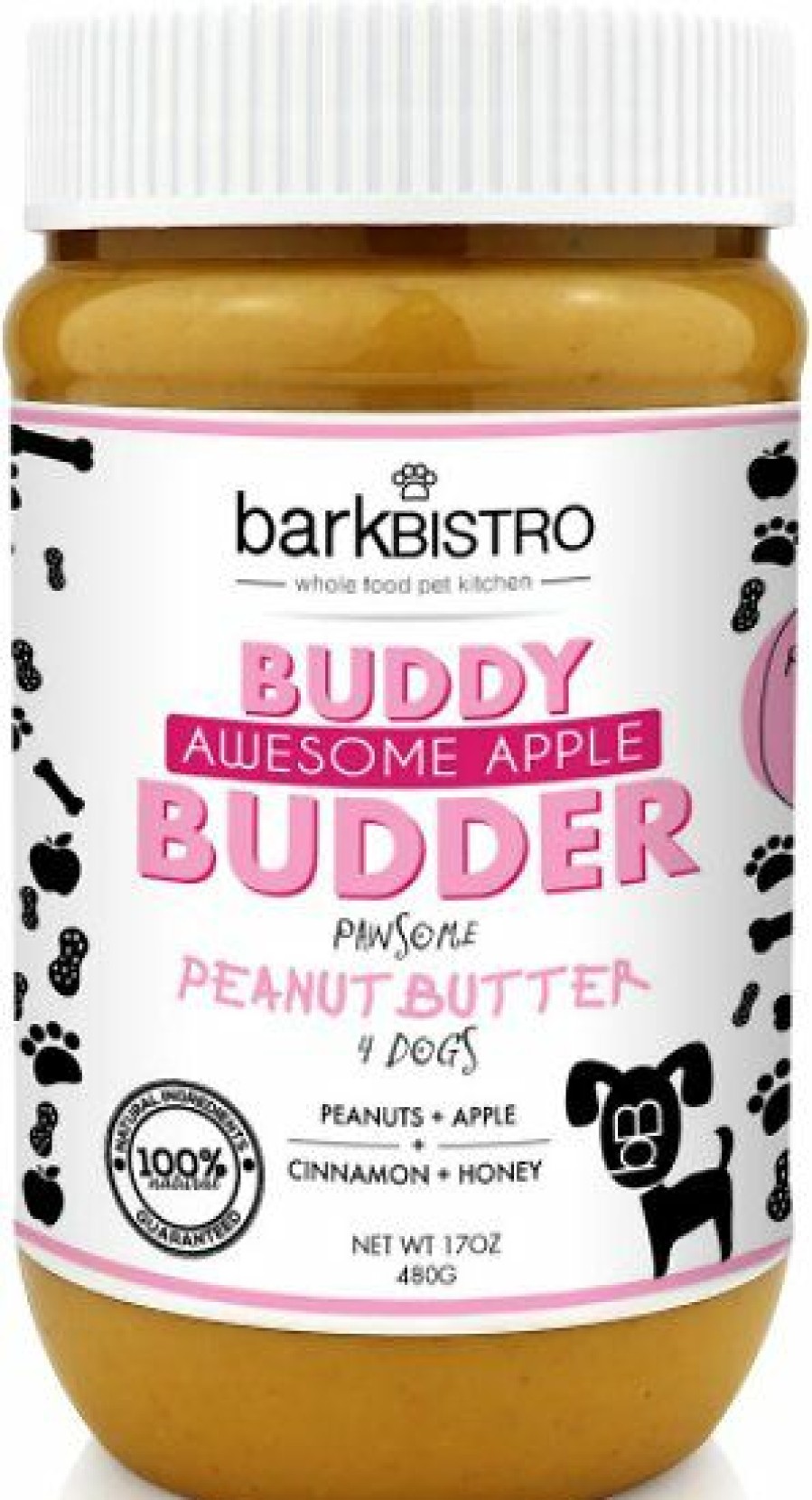 Soft & Chewy Treats * | Bark Bistro Company Buddy Budder Awesome Apple Peanut Butter Lickable Dog Treat, 17-Oz Jar Online