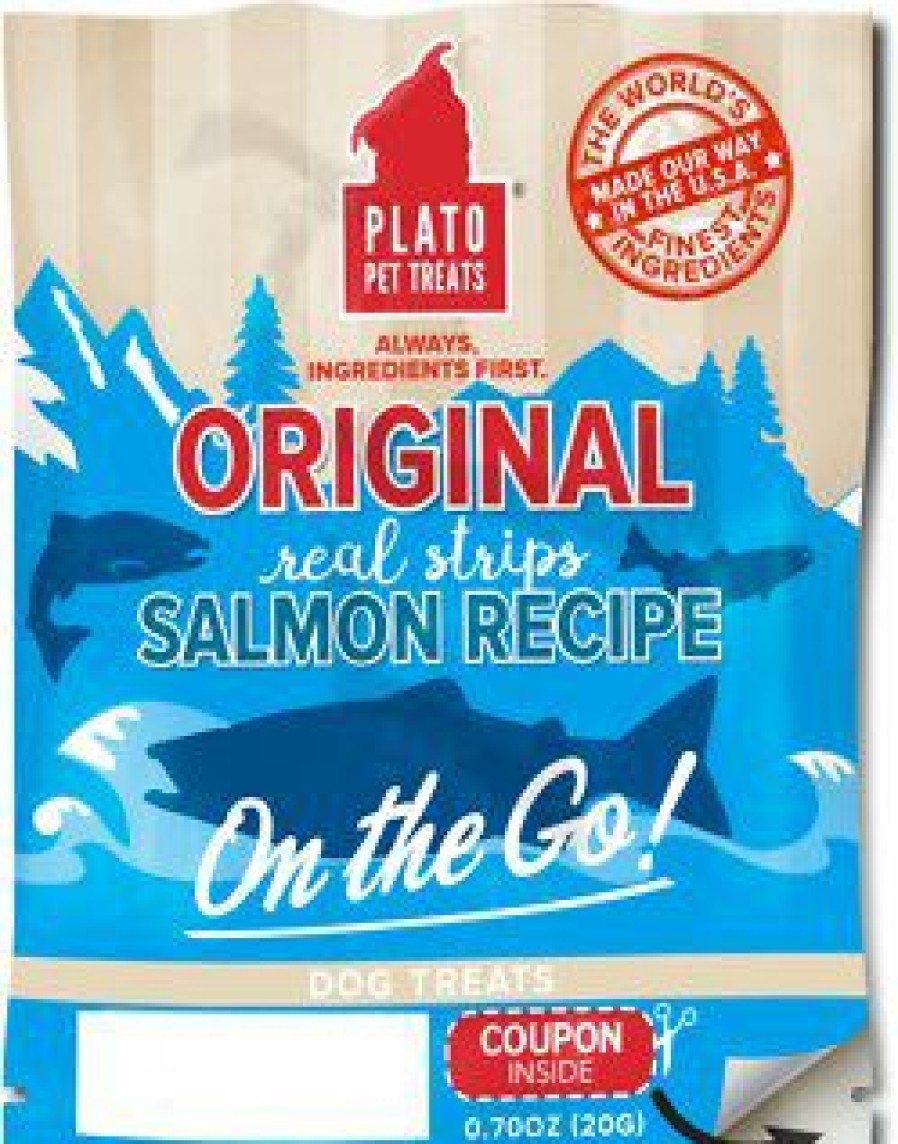 Soft & Chewy Treats * | Plato Original Real Strips Salmon Recipe Dog Treats Online