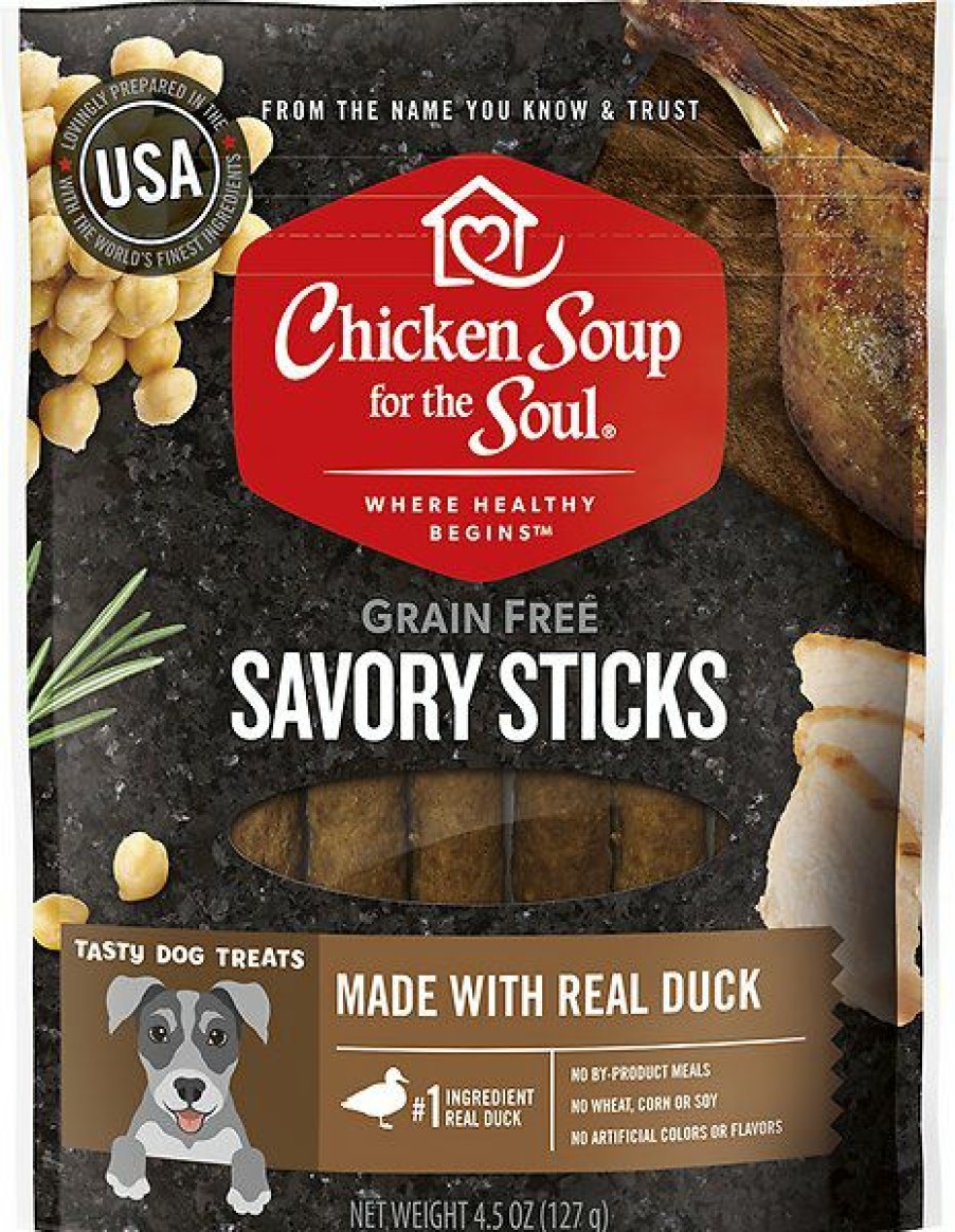 Soft & Chewy Treats * | Chicken Soup For The Soul Savory Sticks Real Duck Grain-Free Dog Treats, 4.5-Oz Bag Outlet