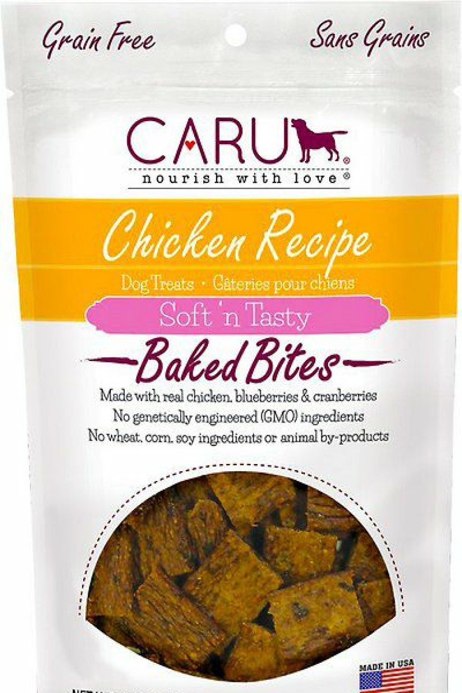 Soft & Chewy Treats * | Caru Soft 'N Tasty Baked Bites Chicken Recipe Grain-Free Dog Treats, 4-Oz Bag Discount