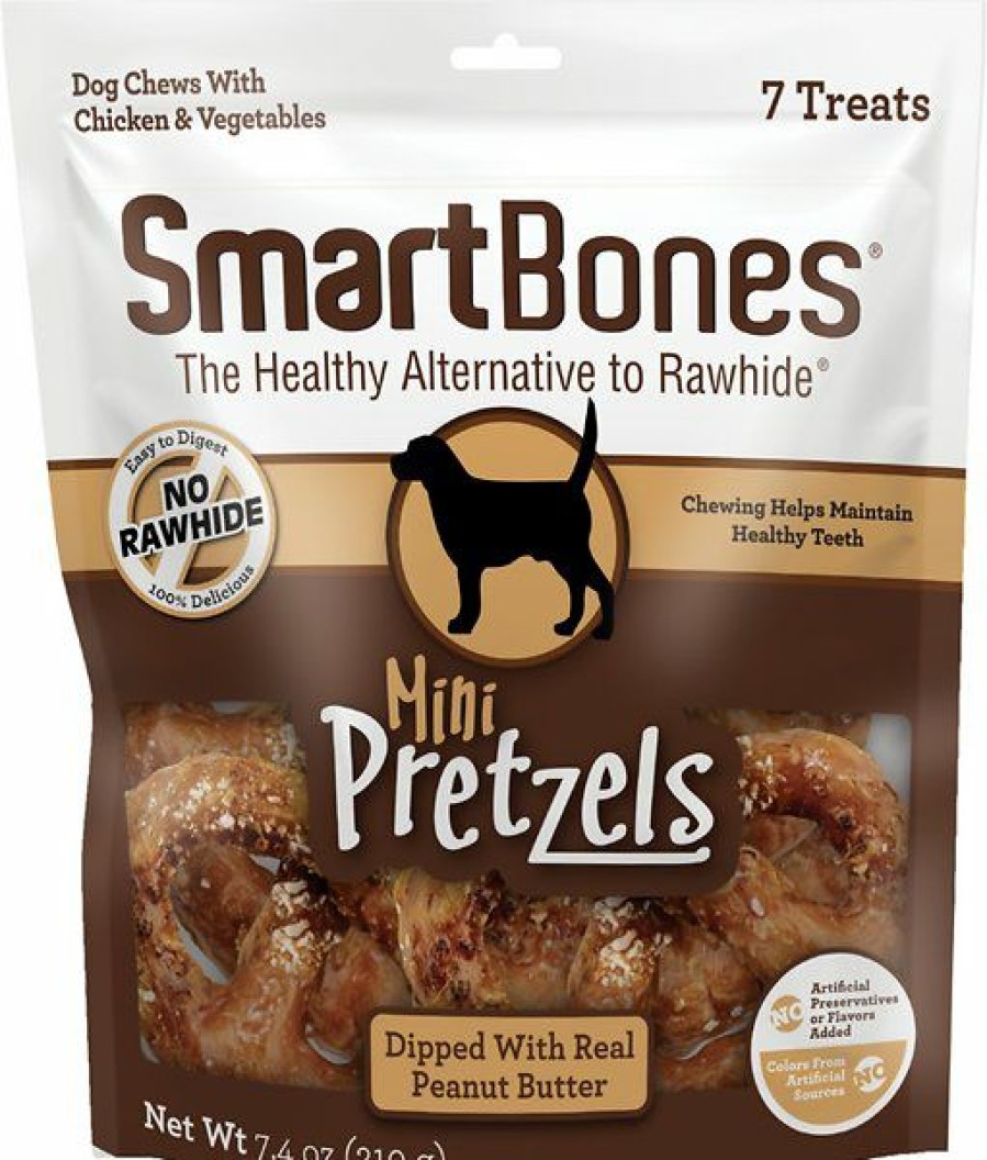 Soft & Chewy Treats * | Smartbones Pretzel Dipped Peanut Butter Dog Treats, 7 Count Outlet