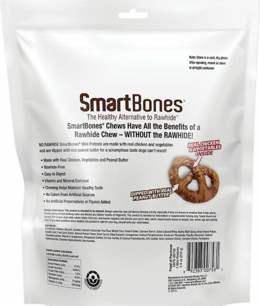 Soft & Chewy Treats * | Smartbones Pretzel Dipped Peanut Butter Dog Treats, 7 Count Outlet