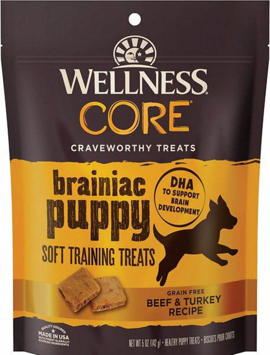 Soft & Chewy Treats * | Wellness Core Brainiac Puppy Beef & Turkey Soft Training Dog Treats, 5-Oz Bag Clearance