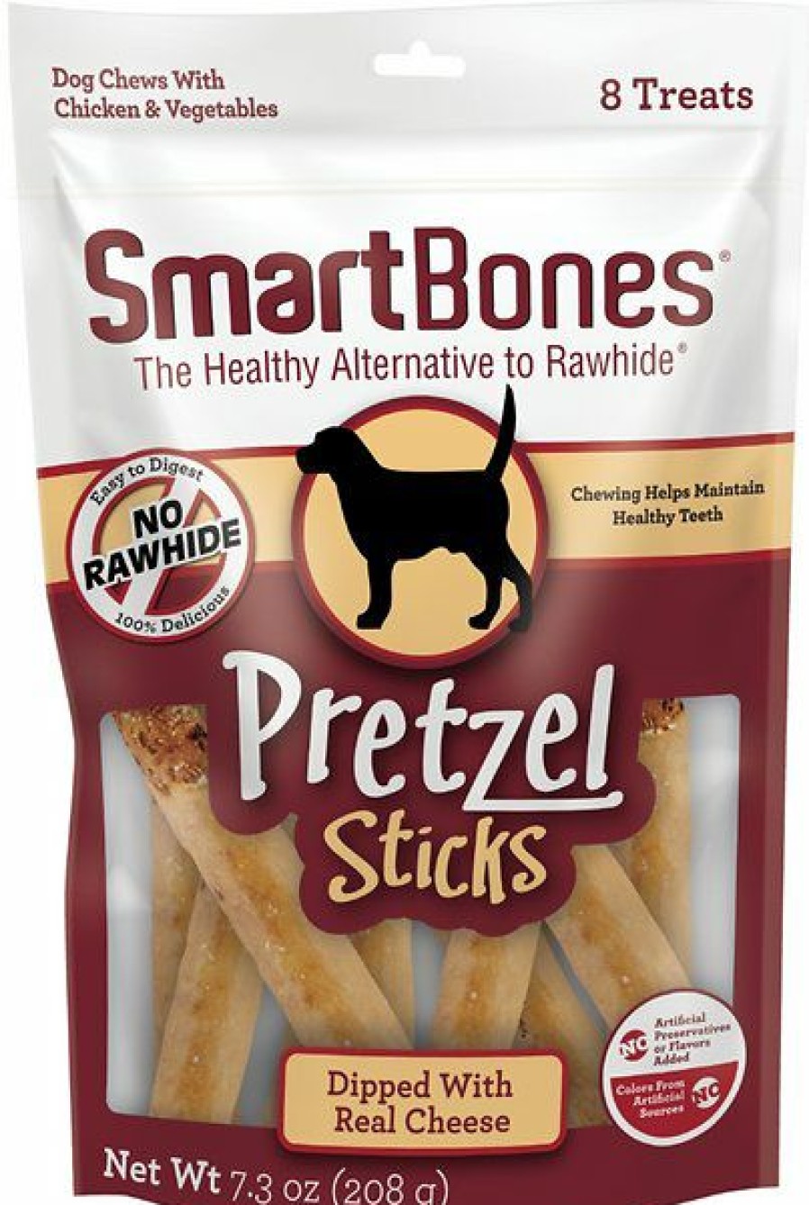 Soft & Chewy Treats * | Smartbones Pretzel Sticks Dipped Real Cheese Dog Treats, 8 Count Outlet