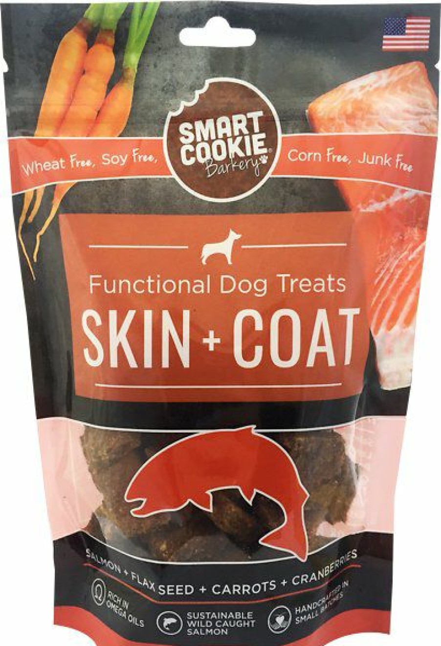 Soft & Chewy Treats * | Smart Cookie Barkery Skin & Coat Salmon Dog Treats, 8-Oz Bag Online