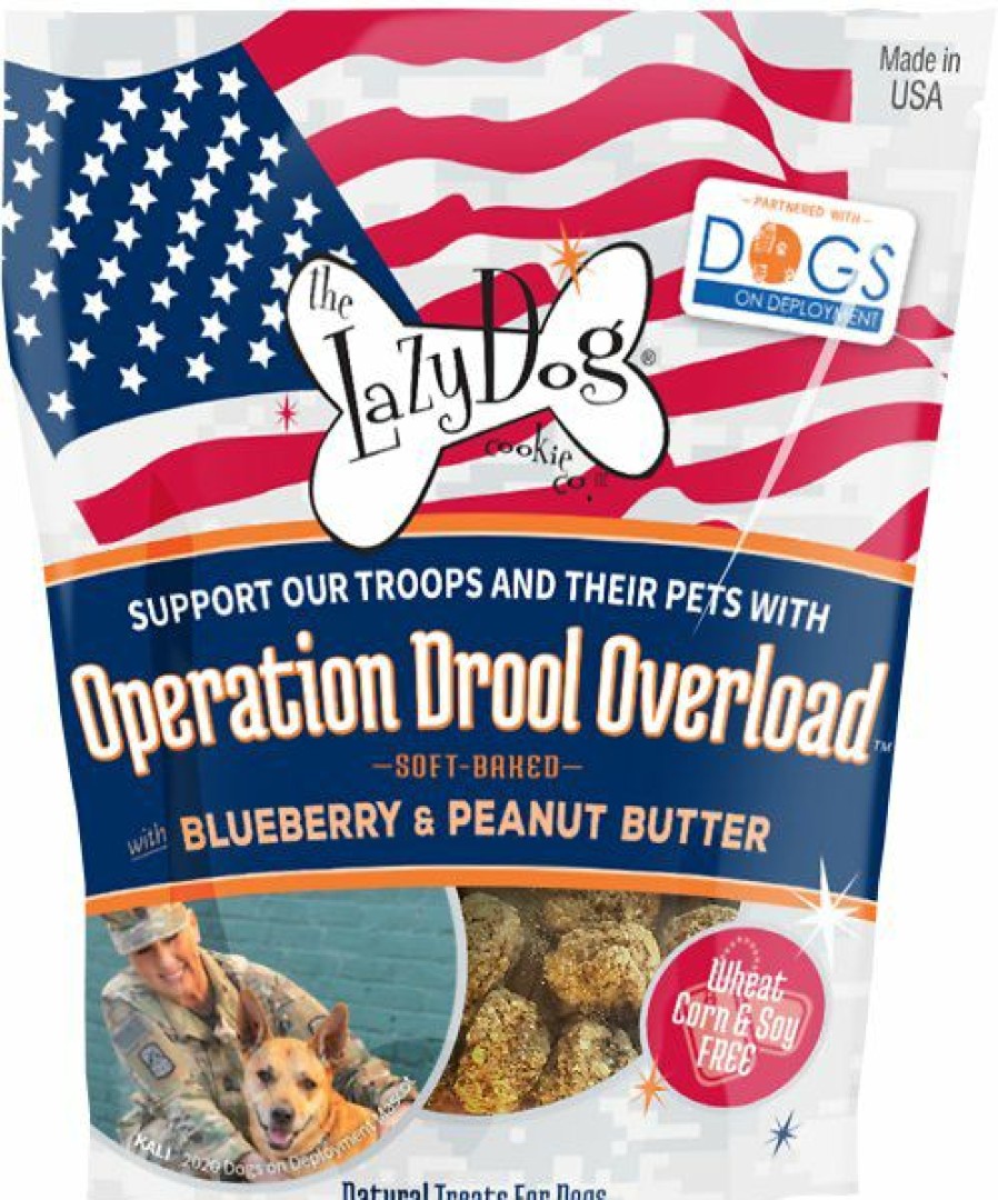 Soft & Chewy Treats * | The Lazy Dog Cookie Co. Operation Drool Overload Blueberry & Peanut Butter Dog Treats, 5-Oz Bag Clearance