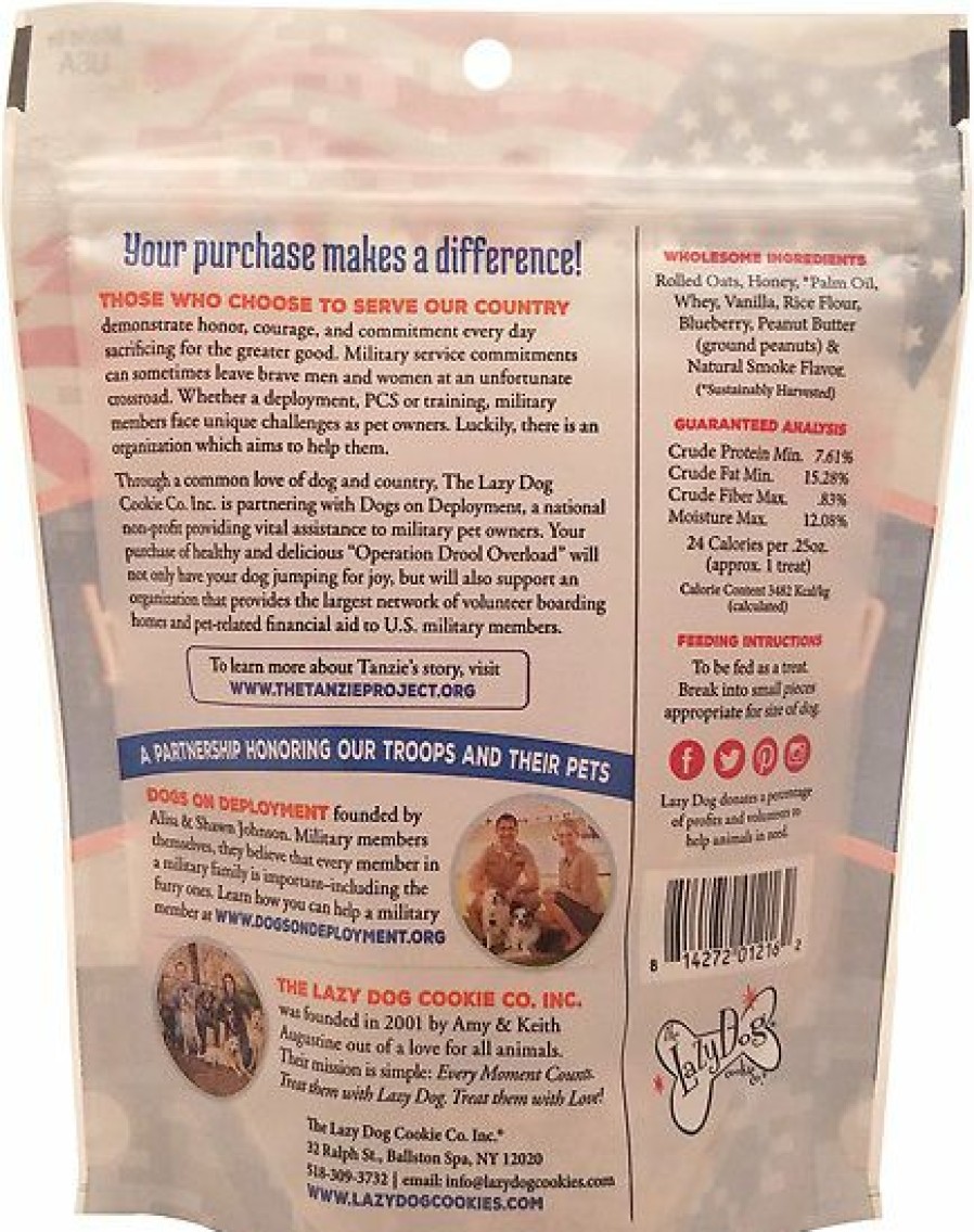 Soft & Chewy Treats * | The Lazy Dog Cookie Co. Operation Drool Overload Blueberry & Peanut Butter Dog Treats, 5-Oz Bag Clearance