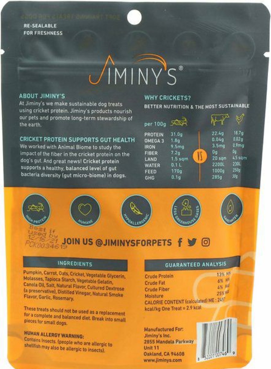 Soft & Chewy Treats * | Jiminy'S Cricket Cookie Pumpkin & Carrot Recipe Chicken-Free Soft Training Dog Treats, 6-Oz Bag Outlet