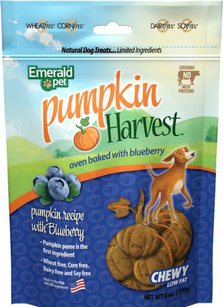 Soft & Chewy Treats * | Emerald Pet Pumpkin Harvest Oven Baked Pumpkin Recipe With Blueberry Chewy Dog Treats, 6-Oz Bag Outlet